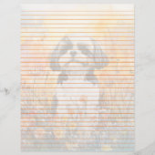 Feuille de papeterie Shih Tzu alignés - 22 cm x 28 (Devant)