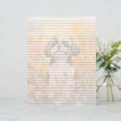 Feuille de papeterie Shih Tzu alignés - 22 cm x 28 (Debout devant)