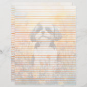 Feuille de papeterie Shih Tzu alignés - 22 cm x 28 (Devant / Derrière)
