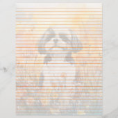 Feuille de papeterie Shih Tzu alignés - 22 cm x 28 (Dos)