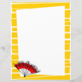 Feuille de papier à bordure rayée éventail espagno (Dos)