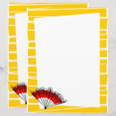 Feuille de papier à bordure rayée éventail espagno (Devant / Derrière)