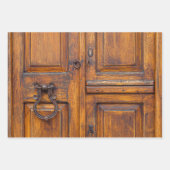 Feuille de papier à envelopper - Porte en bois ave (Devant 2)