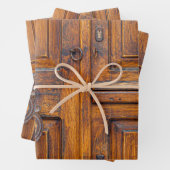 Feuille de papier à envelopper - Porte en bois ave (En situation)