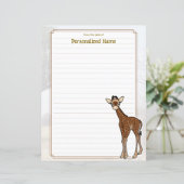 Feuille de papier à lin blanc Gerry Giraffe (Debout devant)