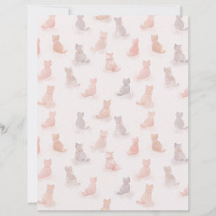 Feuille de papier à motif de chat à l'aquarelle ne