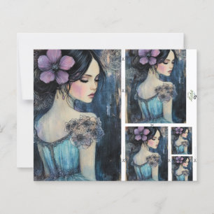 Feuille de papier à scandales en aquarelle Violet