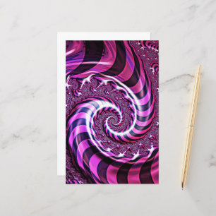 Feuille de papier à spirale rose et noire