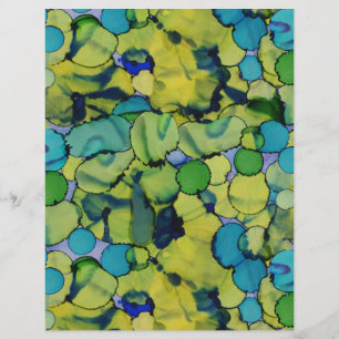 Feuille de papier aquarelle verte sarcelle bleue a