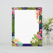 Feuille de papier blanc Tropical Garden Navy (Debout devant)