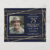 Feuille de papier bleu or pour 75e anniversaire (Devant)