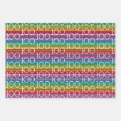 Feuille De Papier Cadeau 100e anniversaire Rainbow Stripes (Devant 2)