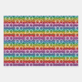 Feuille De Papier Cadeau 100e anniversaire Rainbow Stripes (Devant 3)