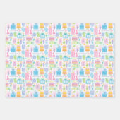 Feuille De Papier Cadeau 10e anniversaire Pastel Pink Cake présente des bal (Devant)