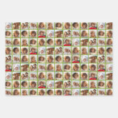 Feuille De Papier Cadeau 11 Collage de photos - Couleurs blanches gris vert (Devant 3)