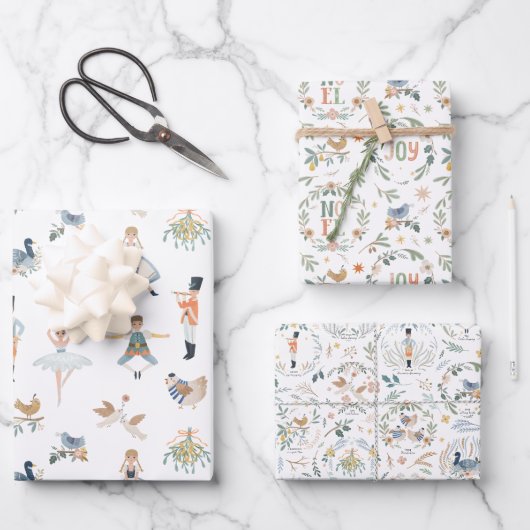 Feuille De Papier Cadeau 12 Jours de Noël Motif de vacances (Recto)