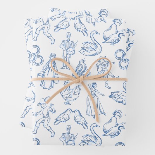 Feuille De Papier Cadeau 12 Jours de Toile de Noël (En situation)