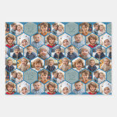 Feuille De Papier Cadeau 12 Photo Collage - Hexagon honeycomb motif (Devant)