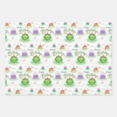 Feuille De Papier Cadeau 13e Anniversaire Grenouille ayant des crapauds de  (Devant)