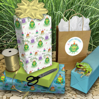 Feuille De Papier Cadeau 13e Anniversaire Grenouille Toads Of Fun