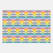 Feuille De Papier Cadeau 13e anniversaire Rainbow Stripes Cake (Devant 2)