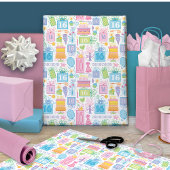 Feuille De Papier Cadeau 16e anniversaire Bright Pastel Cake présente des b