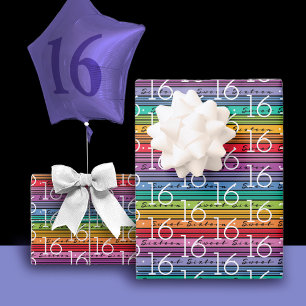 Feuille De Papier Cadeau 16e anniversaire Sweet sixteen