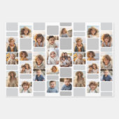 Feuille De Papier Cadeau 17 Photo Collage avec Motif mod - Tons gris (Devant)