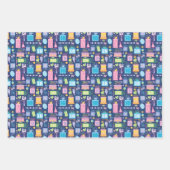 Feuille De Papier Cadeau 18e anniversaire gâteau présente Ballons Bleu (Devant 2)