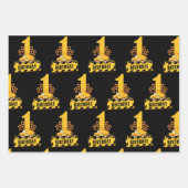 Feuille De Papier Cadeau 1er anniversaire Boy Construction Thème Motif (Devant)