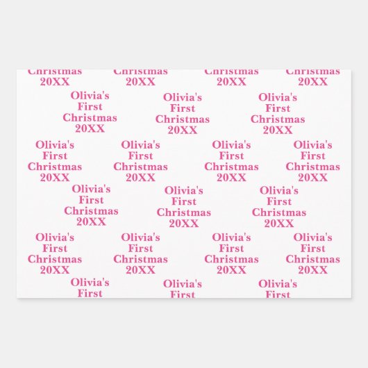 Feuille De Papier Cadeau 1er Noël du bébé (Devant 3)