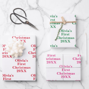 Feuille De Papier Cadeau 1er Noël du bébé