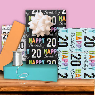 Feuille De Papier Cadeau 20e anniversaire