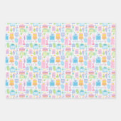 Feuille De Papier Cadeau 20e anniversaire Pastel Pink Cake présente des bal (Devant)