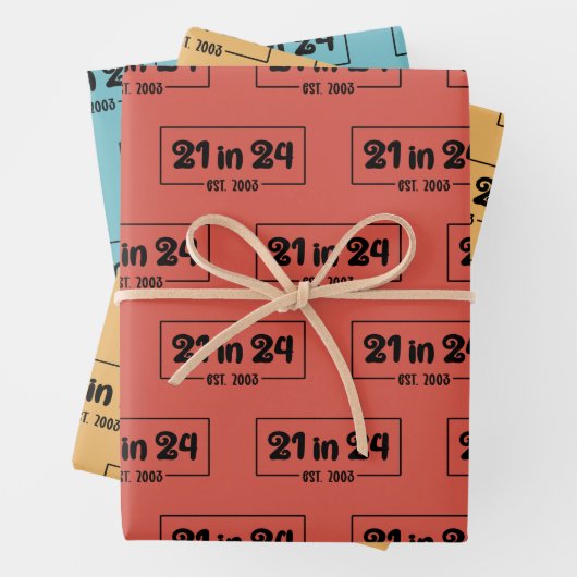 Feuille De Papier Cadeau 21e anniversaire 21 en 24 Est 2003 Anniversaire (En situation)