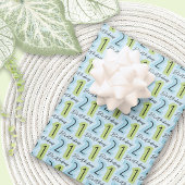 Feuille De Papier Cadeau 21e Anniversaire Numéros Bleu Vert