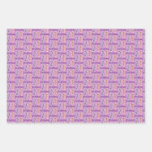 Feuille De Papier Cadeau 21e Anniversaire Numéros Purple Rose (Devant)