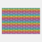 Feuille De Papier Cadeau 21e anniversaire Rainbow Stripes (Devant)