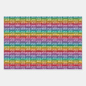 Feuille De Papier Cadeau 21e anniversaire Rainbow Stripes (Devant 3)