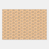 Feuille De Papier Cadeau 21e anniversaire rose bleu jaune (Devant 3)