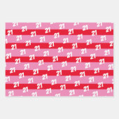 Feuille De Papier Cadeau 21st Happy Birthday Pink Red Ajouter Nom Motif (Devant)
