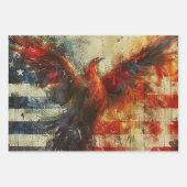 Feuille De Papier Cadeau 250th Bison Eagle Flag Decoupage  (Devant 3)