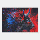 Feuille De Papier Cadeau 250th Bison Eagle Flag Decoupage  (Devant 2)