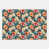 Feuille De Papier Cadeau #2 Motif floral (Devant)