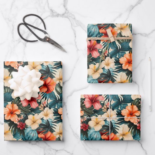 Feuille De Papier Cadeau #2 Motif floral (Recto)