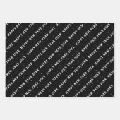 Feuille De Papier Cadeau 2 Photo Collage noir Bonne année (Devant 3)