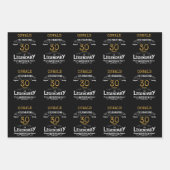Feuille De Papier Cadeau 30e anniversaire Black Gold Legendary Retro (Devant 2)