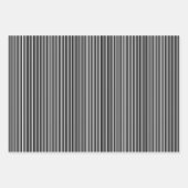Feuille De Papier Cadeau 30e anniversaire Blanc Noir Typographie Stripes Ch (Devant 2)