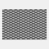 Feuille De Papier Cadeau 30e anniversaire Blanc Noir Typographie Stripes Ch (Devant 3)