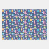 Feuille De Papier Cadeau 30e anniversaire gâteau présente Ballons Bleu (Devant 2)